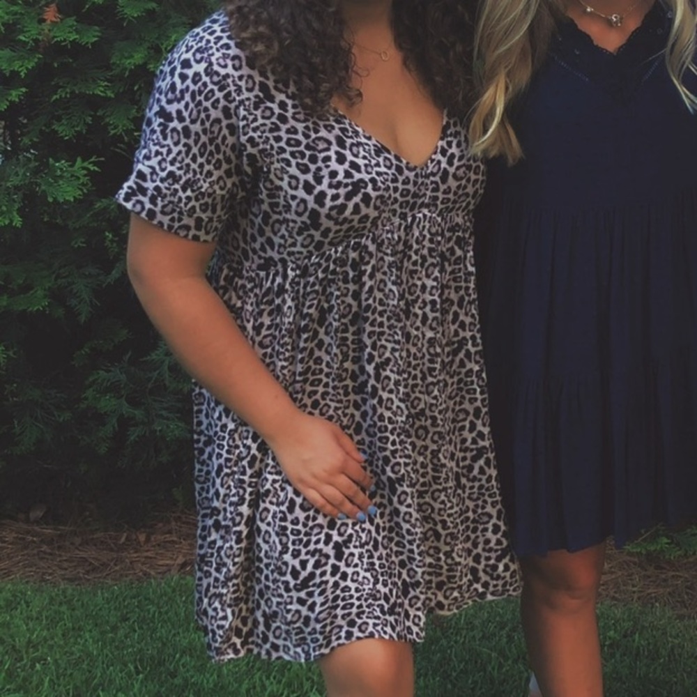 Vestique Cheetah Print Dress (with attached romper shorts underneath)